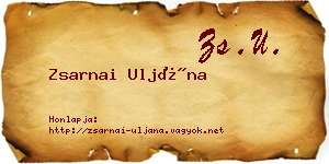 Zsarnai Uljána névjegykártya